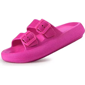 Double Buckle Flat Sandals