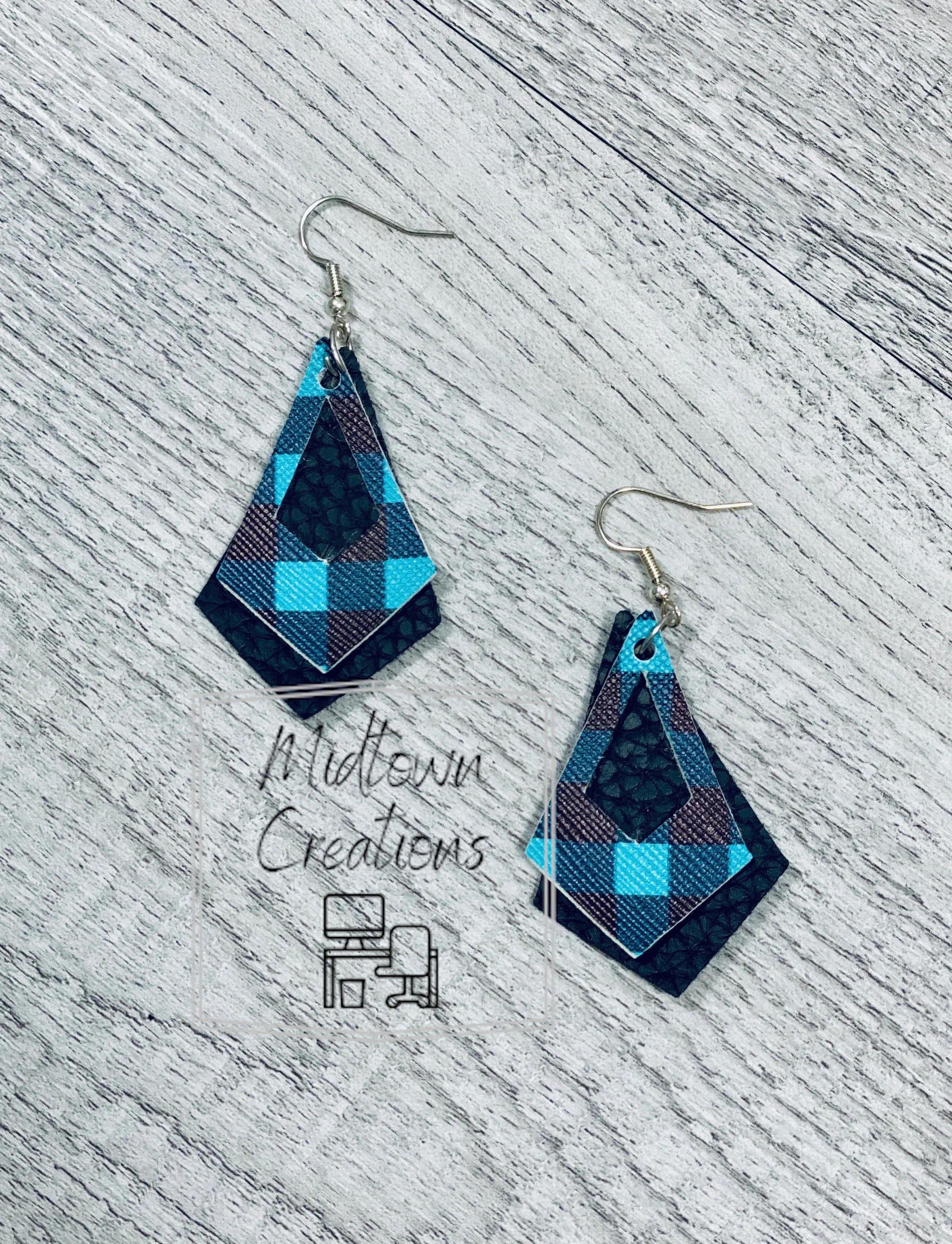 Double Layer Teal-Black Earrings