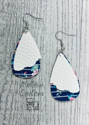 Double Layer White-Floral Earrings