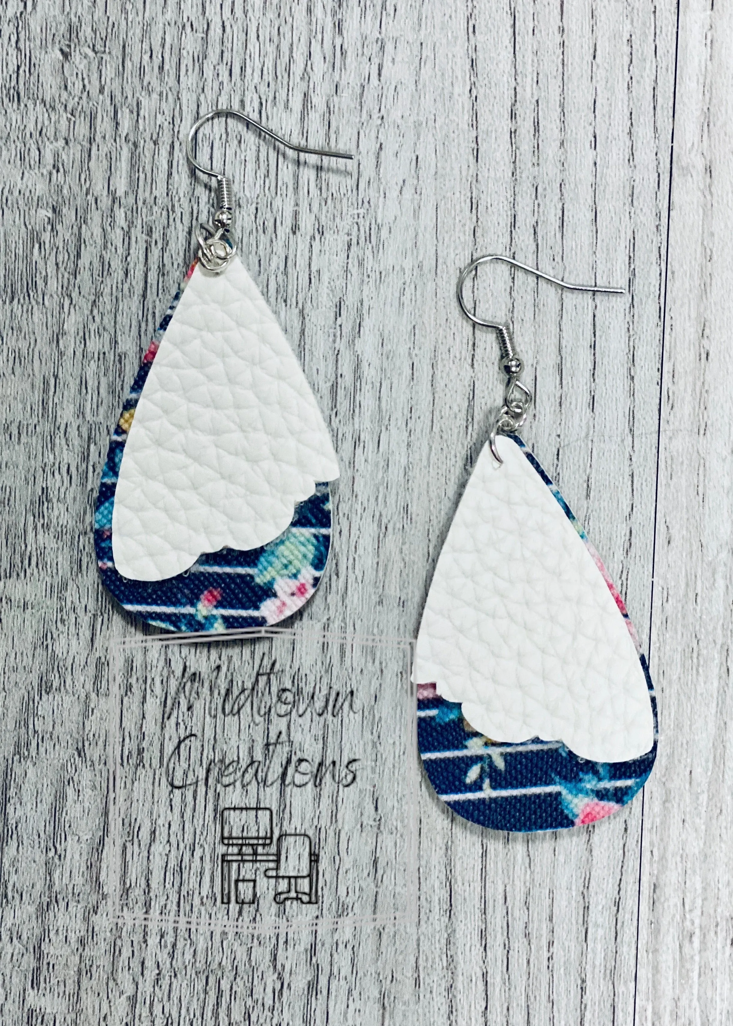 Double Layer White-Floral Earrings