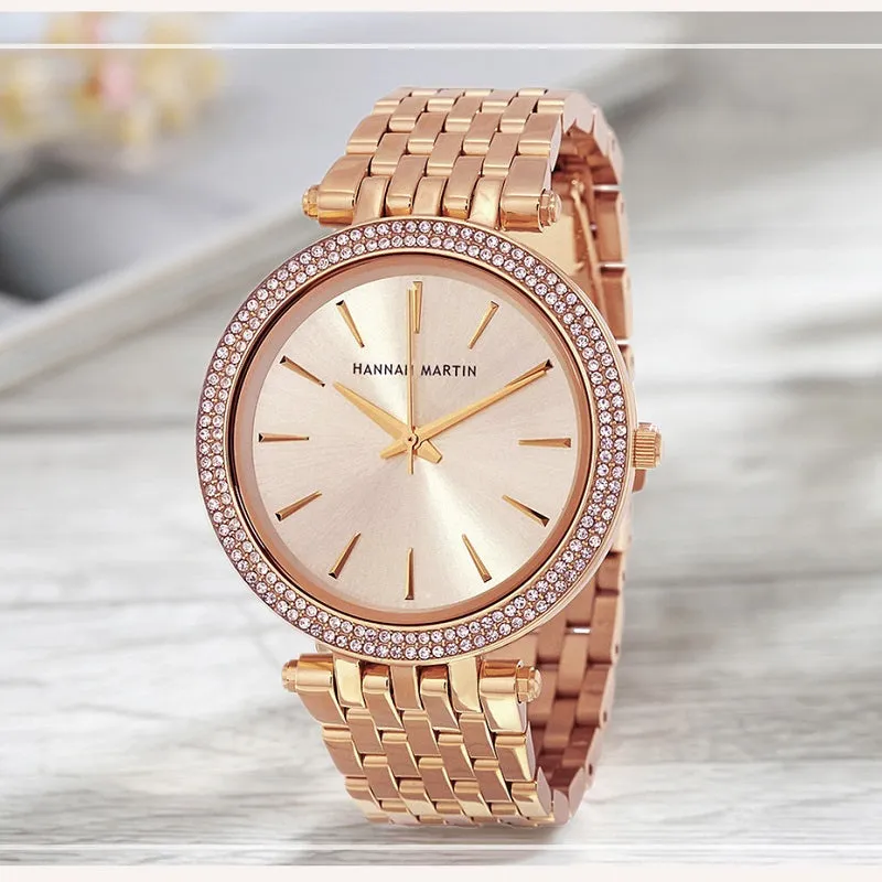 Double Row Rhinestone Frame Women's Watch