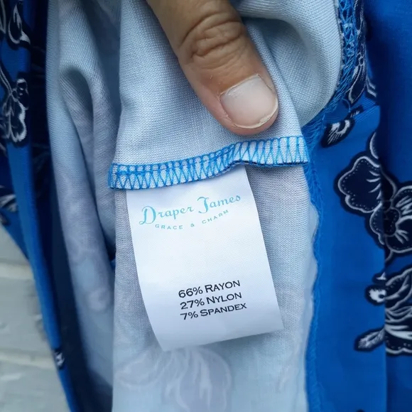 Draper James Geranium Bell Sleeve Dress Blue