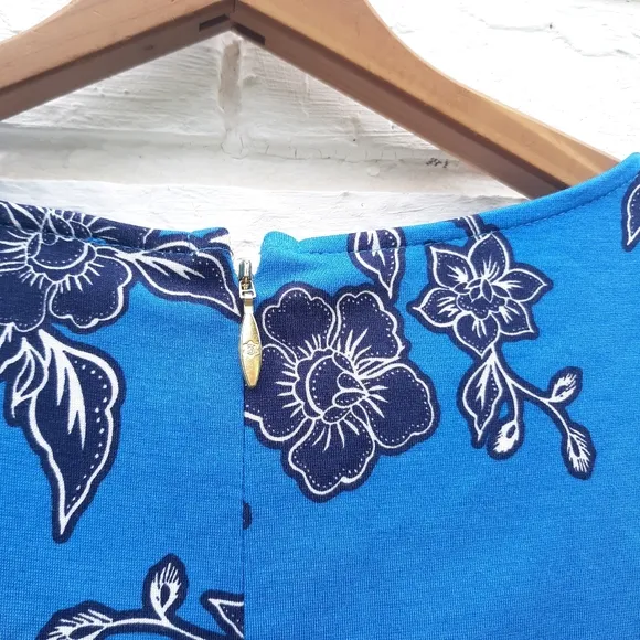 Draper James Geranium Bell Sleeve Dress Blue