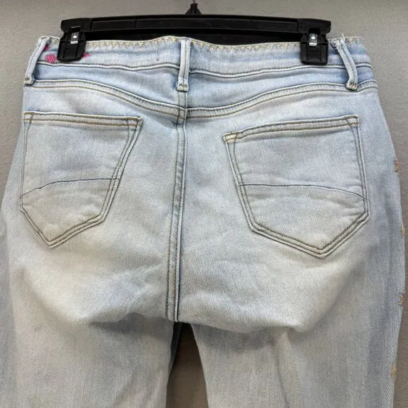 Driftwood Jeans Women's 27x28 (4) Light Blue Jackie High Rise Embroidery Western
