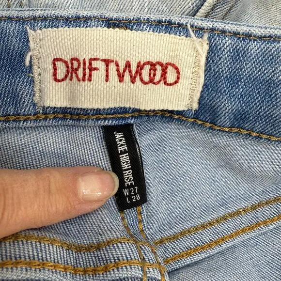 Driftwood Jeans Women's 27x28 (4) Light Blue Jackie High Rise Embroidery Western