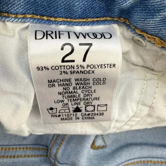 Driftwood Jeans Women's 27x28 (4) Light Blue Jackie High Rise Embroidery Western