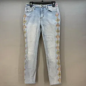 Driftwood Jeans Women's 27x28 (4) Light Blue Jackie High Rise Embroidery Western