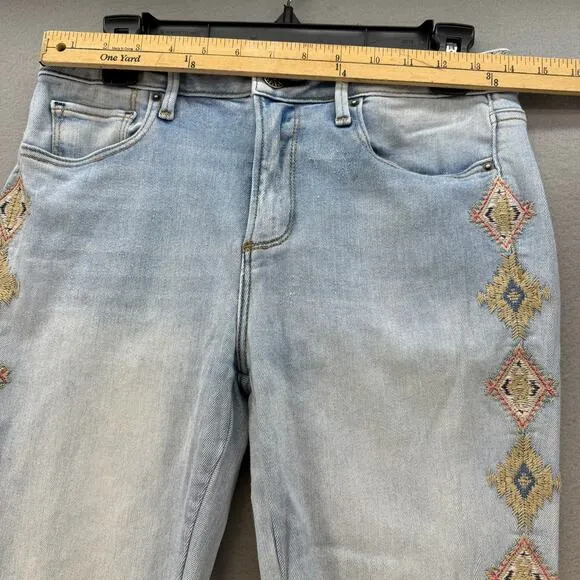 Driftwood Jeans Women's 27x28 (4) Light Blue Jackie High Rise Embroidery Western