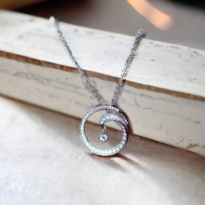 Drop of Water Aquamarine & Topaz Pendant by Alamea