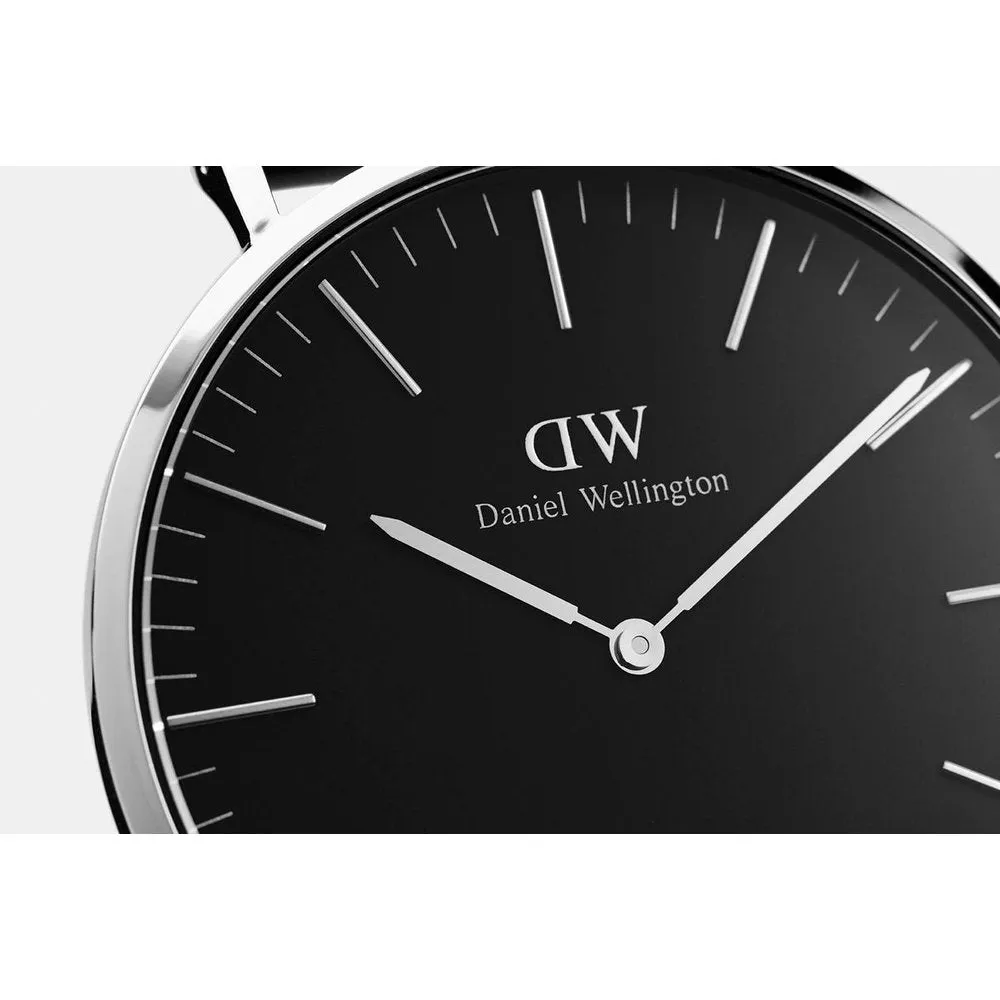DW00100133 Daniel Wellington Classic Black Sheffield Black Leather 40mm Silver