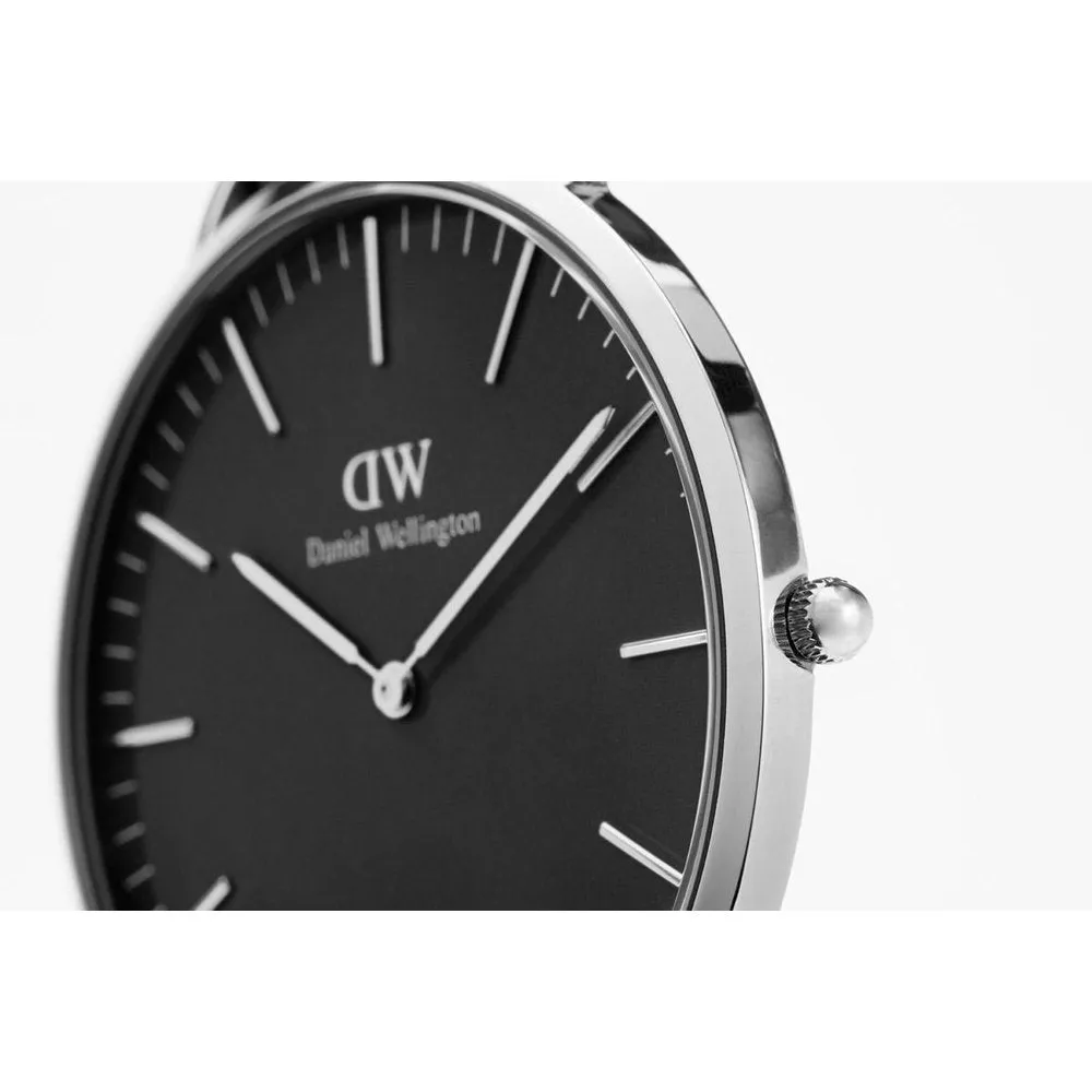DW00100133 Daniel Wellington Classic Black Sheffield Black Leather 40mm Silver