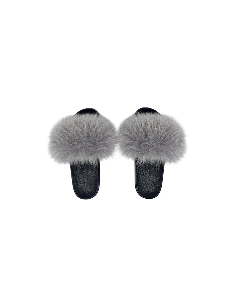 Dyed Fox Fur Slipper in Assorted Colors