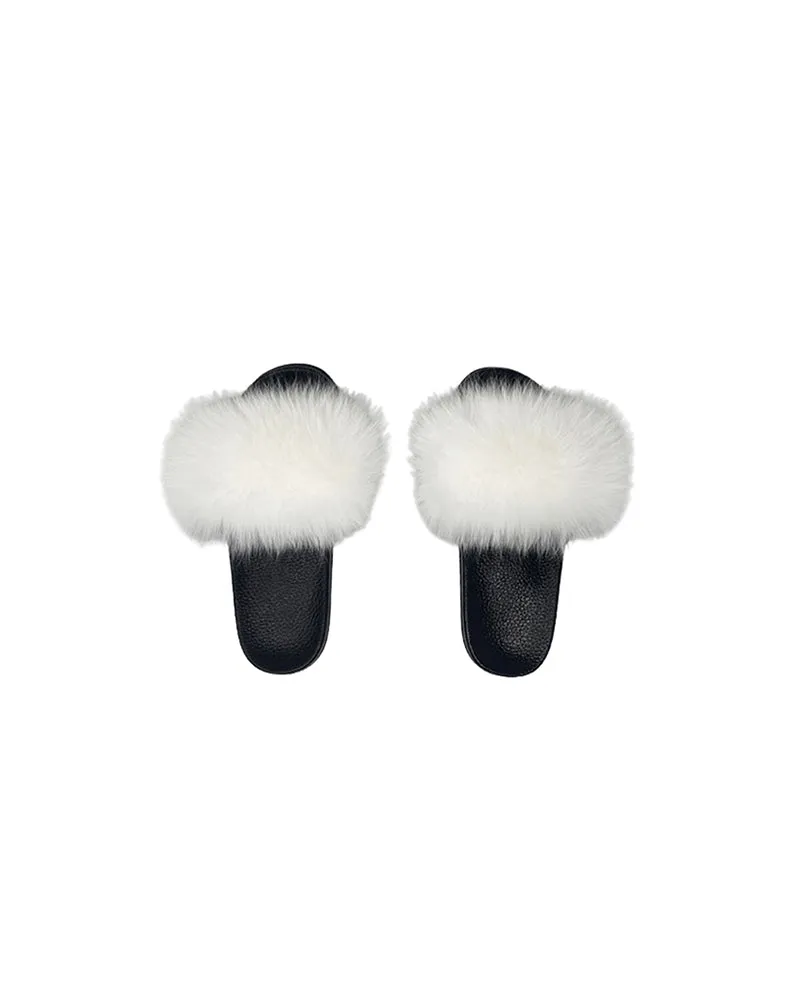 Dyed Fox Fur Slipper in Assorted Colors