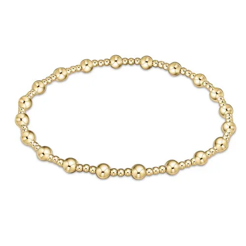 egirl Classic Sincerity Pattern 4mm Bead Bracelet - Gold
