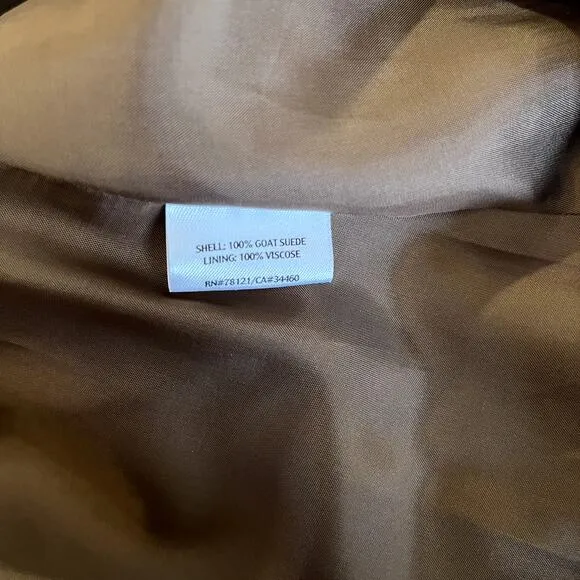 Eileen Fisher Brown Goat Suede Leather Skirt Size XS