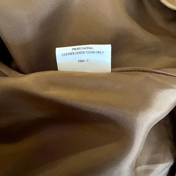 Eileen Fisher Brown Goat Suede Leather Skirt Size XS