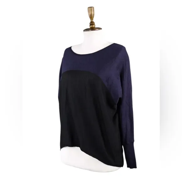 Eileen Fisher Color Block Merino Wool Sweater Size L