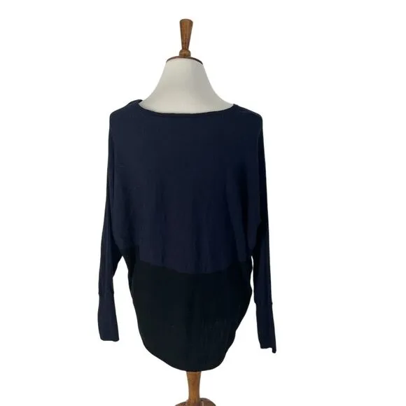 Eileen Fisher Color Block Merino Wool Sweater Size L