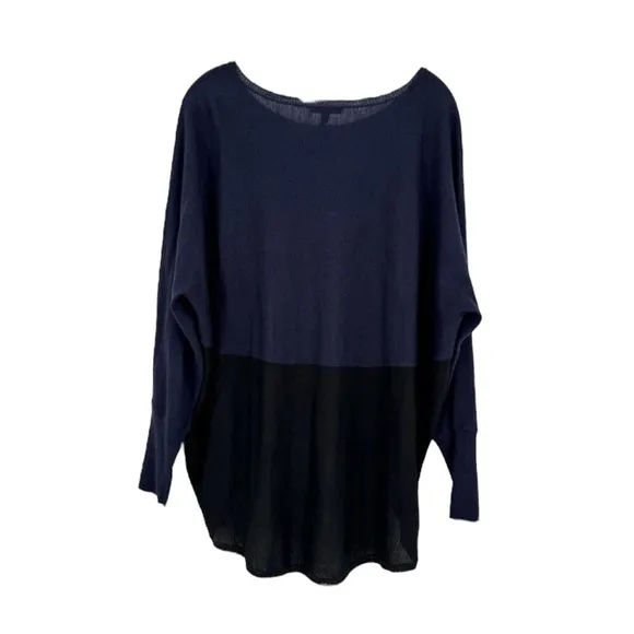 Eileen Fisher Color Block Merino Wool Sweater Size L