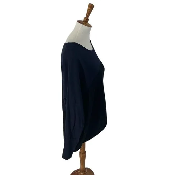Eileen Fisher Color Block Merino Wool Sweater Size L