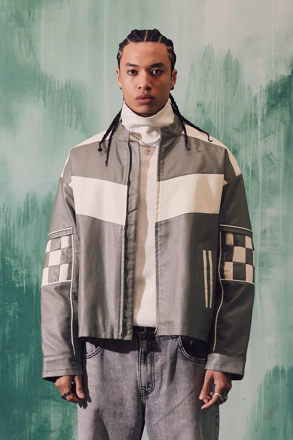 Elbow Contrast Moto Riding Jacket