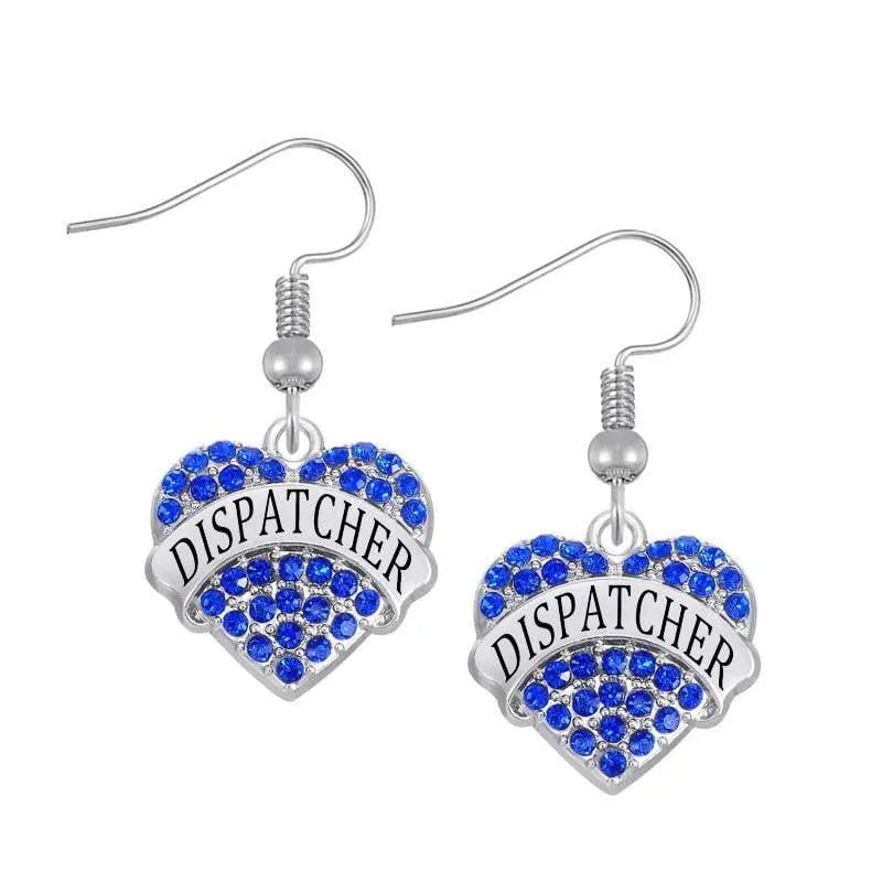 Elegant Dispatcher Engraved Earrings - Available in 3 Colors!