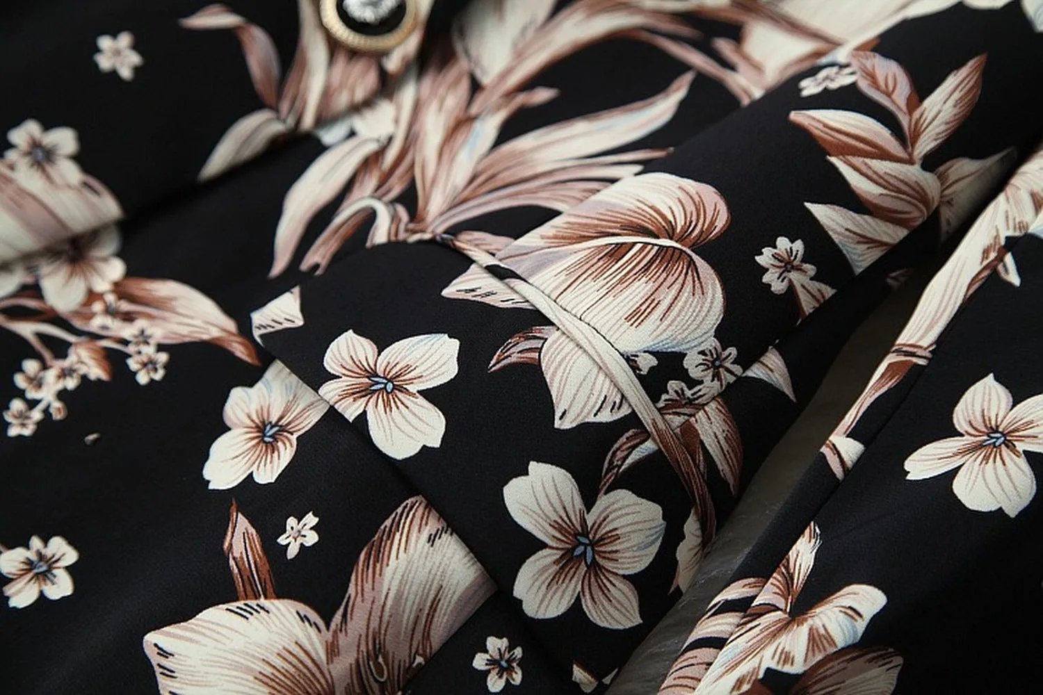 Elegant Printing Single Button Elastic Waist Suit Mini Pleated Skirt Two-piece Set