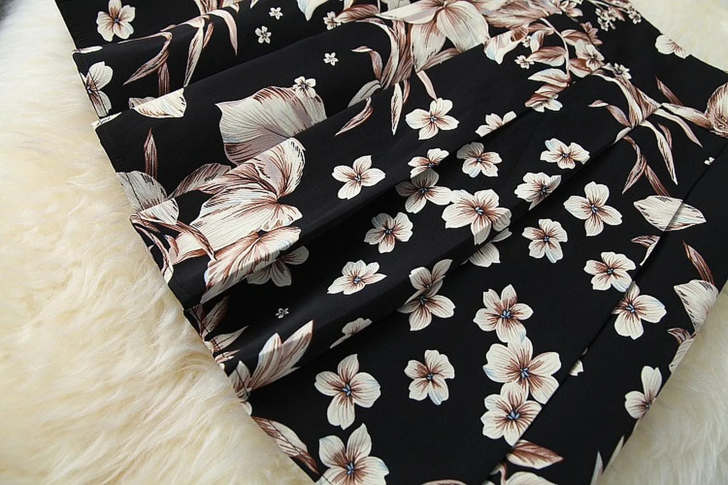 Elegant Printing Single Button Elastic Waist Suit Mini Pleated Skirt Two-piece Set