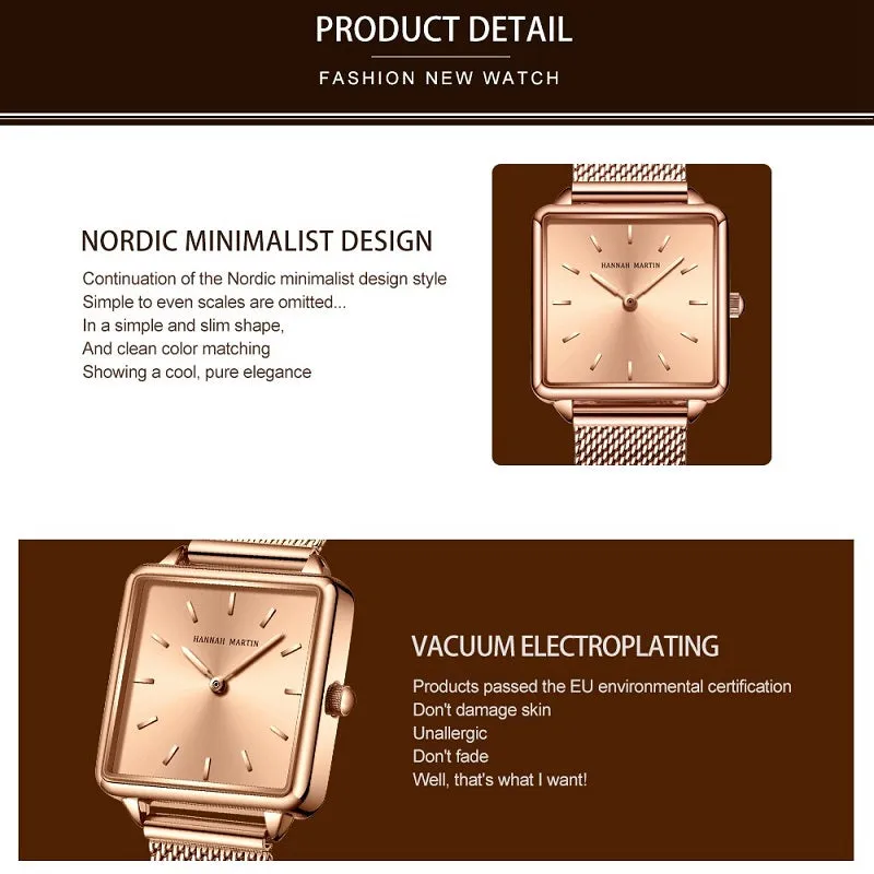 Elegant Square Quartz Women's Watch