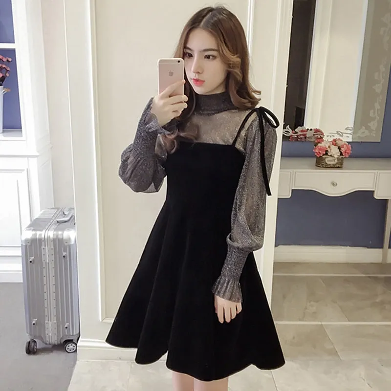 Elegant Top & Sundress 2 Piece Dress & Shirt for Women