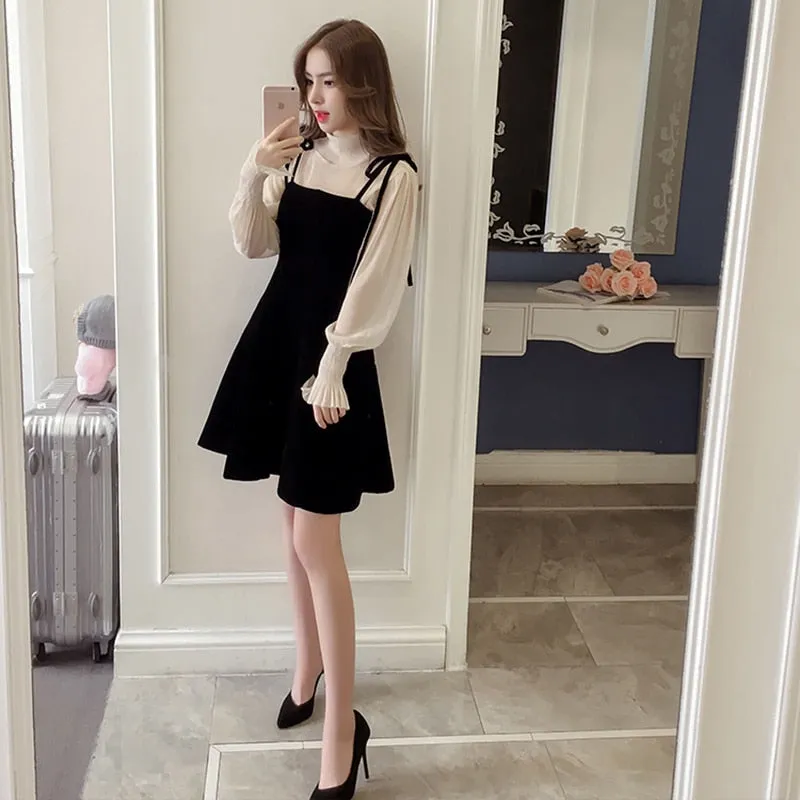 Elegant Top & Sundress 2 Piece Dress & Shirt for Women