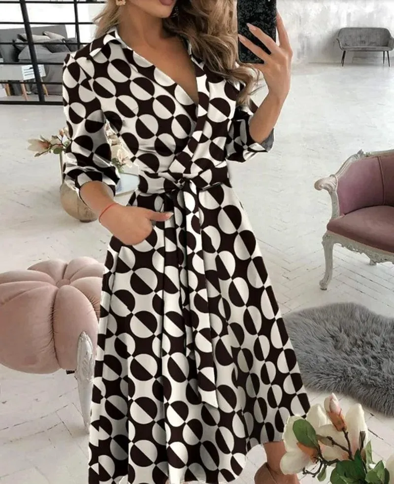 Elysian Grace™ | Women's Midi Dress | Elegant Design, Lightweight Fabric & Flattering Silhouette