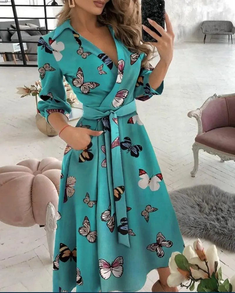Elysian Grace™ | Women's Midi Dress | Elegant Design, Lightweight Fabric & Flattering Silhouette