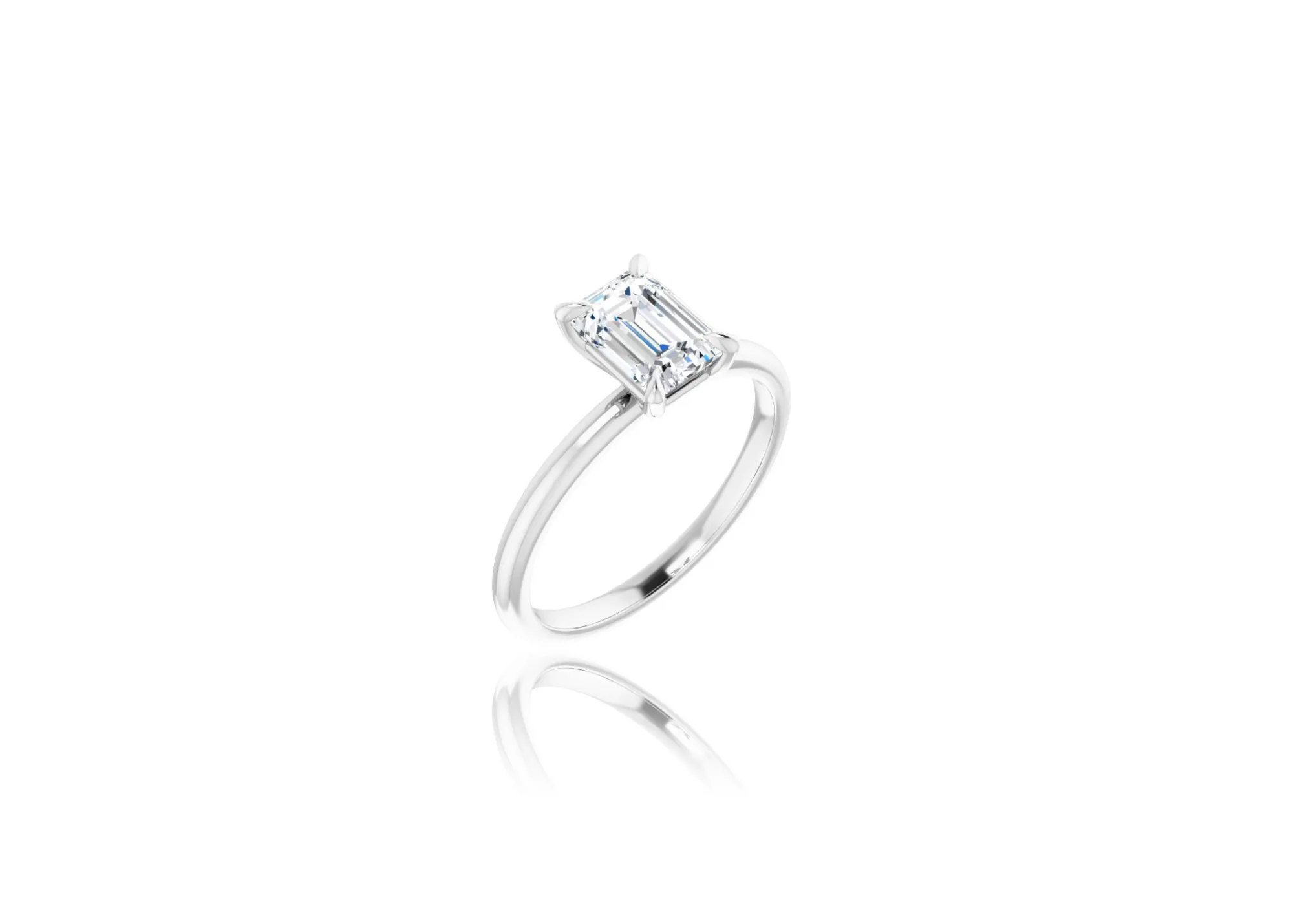 Emerald Solitaire Engagement Ring
