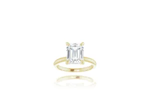 Emerald Solitaire Engagement Ring