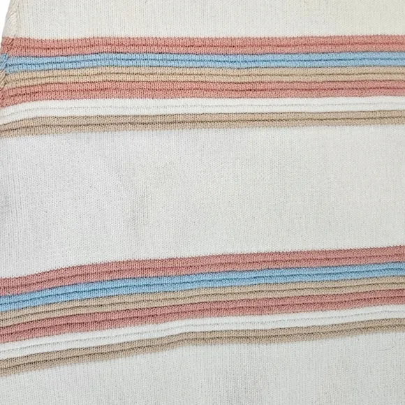 Endless Rose Striped Off Shoulder Ruffle Collar Sweater Dress Sz Large Coquette