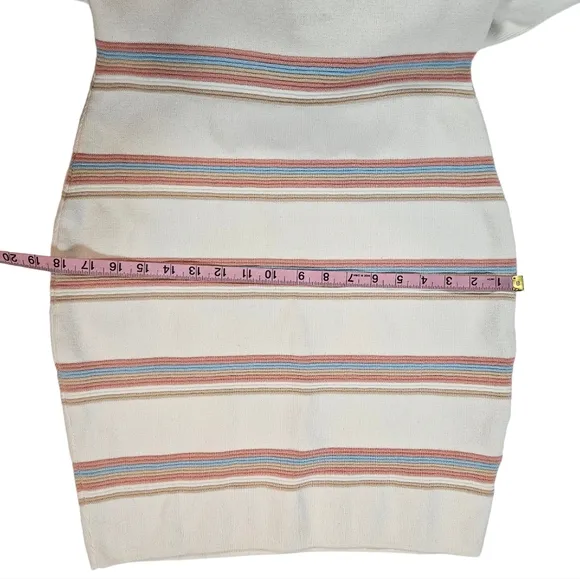 Endless Rose Striped Off Shoulder Ruffle Collar Sweater Dress Sz Large Coquette