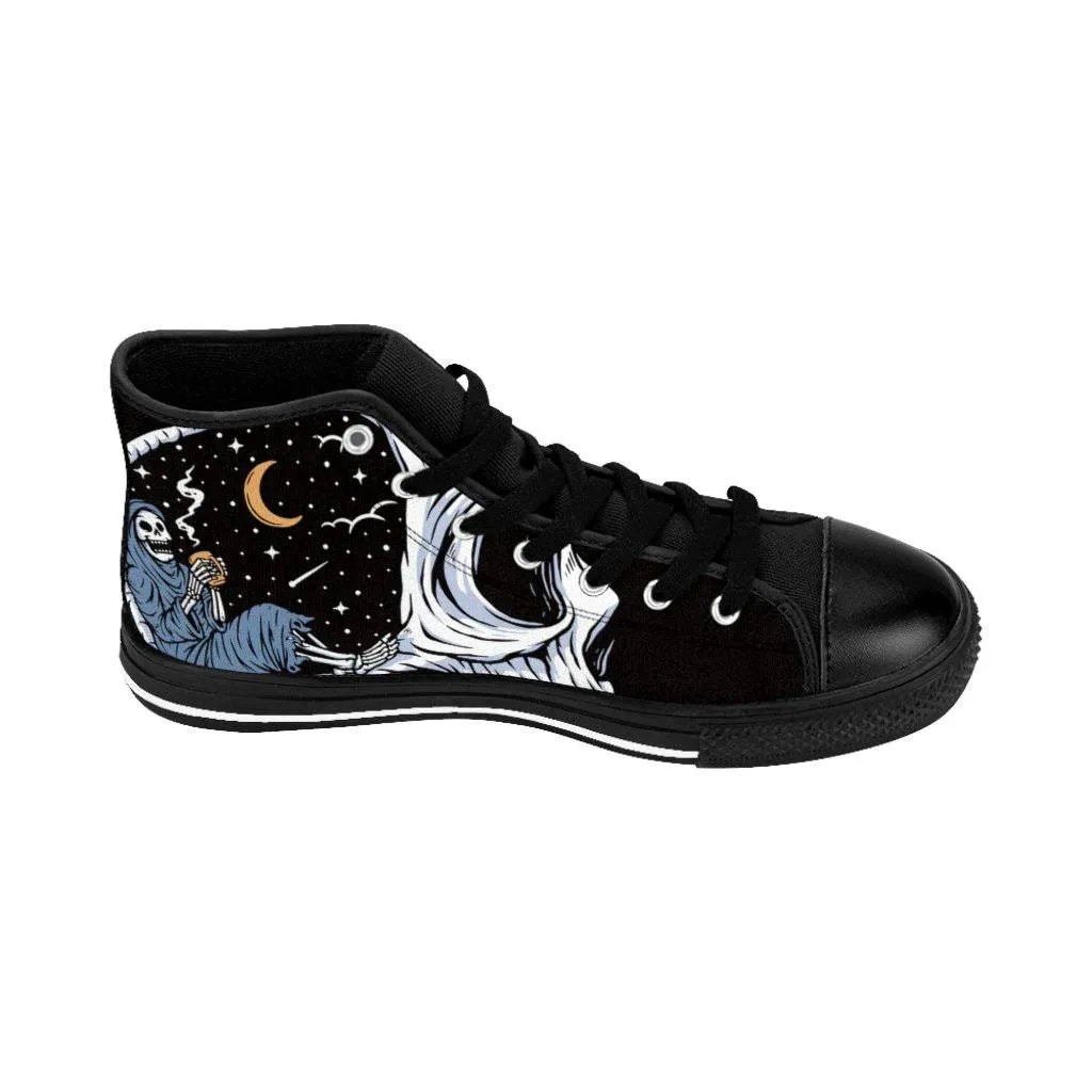 Enjoy the night while drinking coffee Women's High-top Sneakers