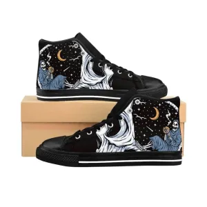 Enjoy the night while drinking coffee Women's High-top Sneakers