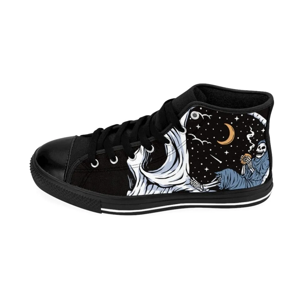 Enjoy the night while drinking coffee Women's High-top Sneakers
