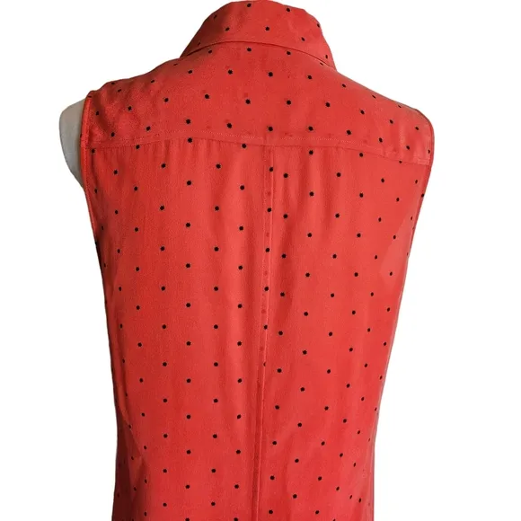 Equipment Femme Lucida Hibiscus Red 100% Silk Shirt Dress Size Medium Star Print