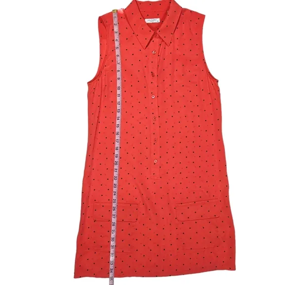 Equipment Femme Lucida Hibiscus Red 100% Silk Shirt Dress Size Medium Star Print