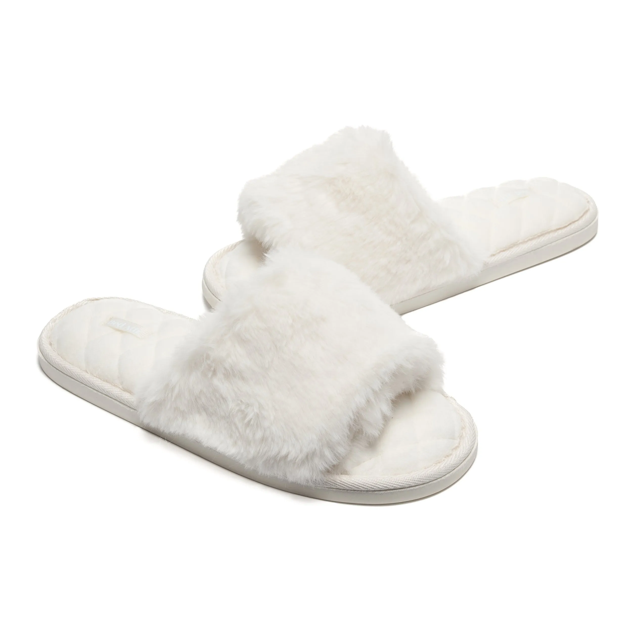 Erin - 100% Recycled Faux Fur Slipper Slider - Cream