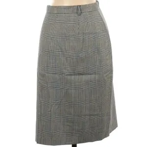 Escada Women's Plaid Pencil Skirt  100% New Wool Size EU 42 US M Gray High Rise