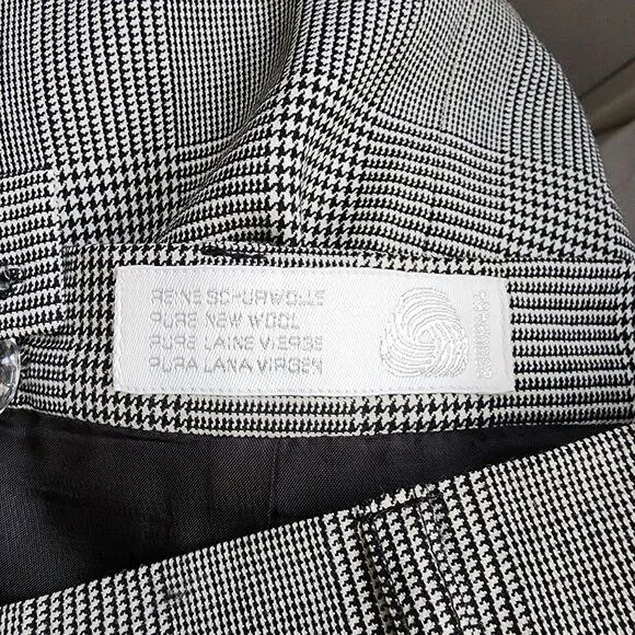 Escada Women's Plaid Pencil Skirt  100% New Wool Size EU 42 US M Gray High Rise