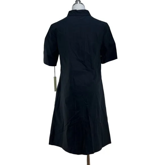 Estelle &amp; Finn Stand Collar Dress Cotton Black Mini Aline Clean Girl Goth