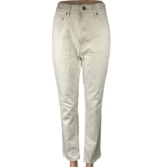 Everlane Original Cheeky Women's White High Waist Straight Ankle Denim Jeans 28