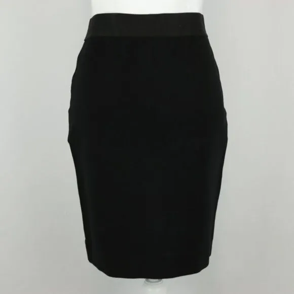 Everlane Women's Medium Black Ponte Pull On Bodycon Knit High Waist Mini Skirt