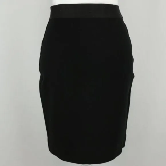 Everlane Women's Medium Black Ponte Pull On Bodycon Knit High Waist Mini Skirt