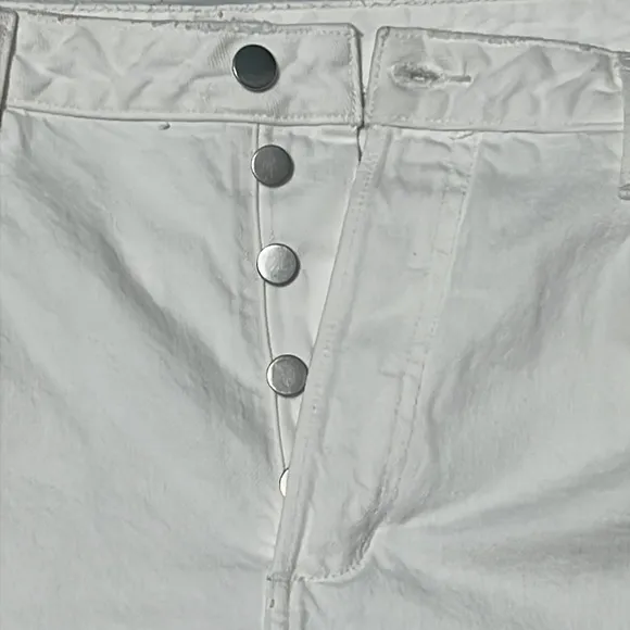 Favorite Daughter women's white denim shorts frayed hem size 32 Large